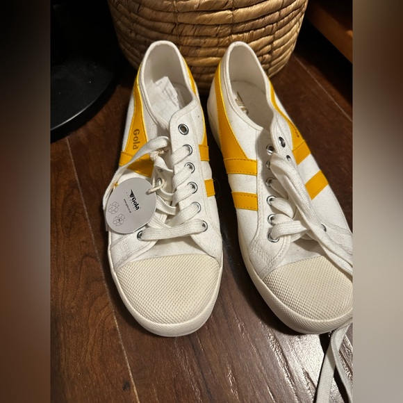 Gola Shoes - Gola Vegan White and Yellow Sneakers